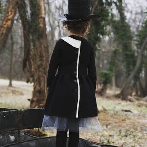 HILDA HENRI 100% New Wool Pinafore Black and White Collared Dress | Girls 12